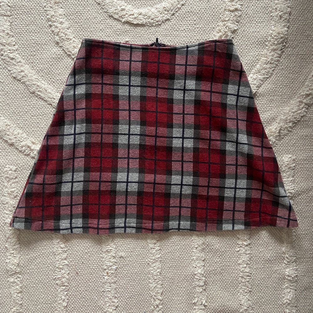 Reformation plaid fit & flare mini skirt